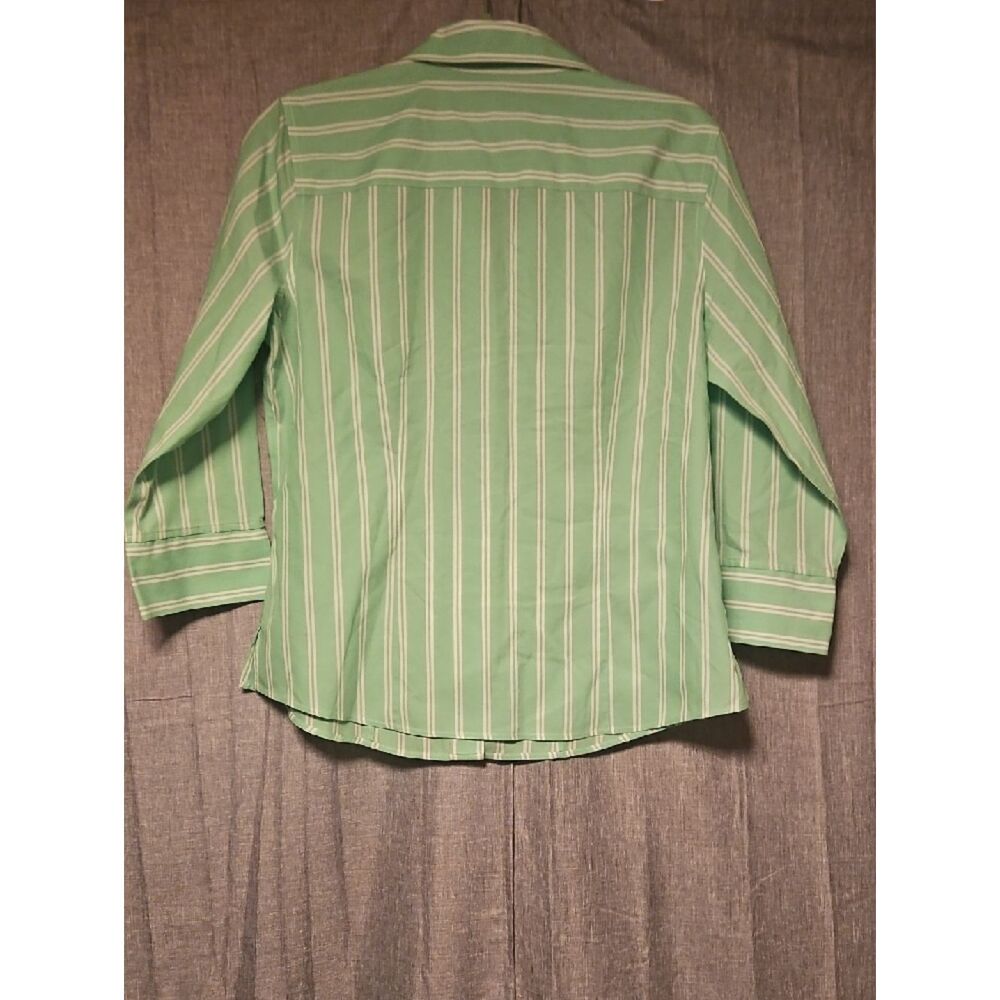 Orvis Mint Green and White Striped Button-Down Shirt - Picture 6 of 6